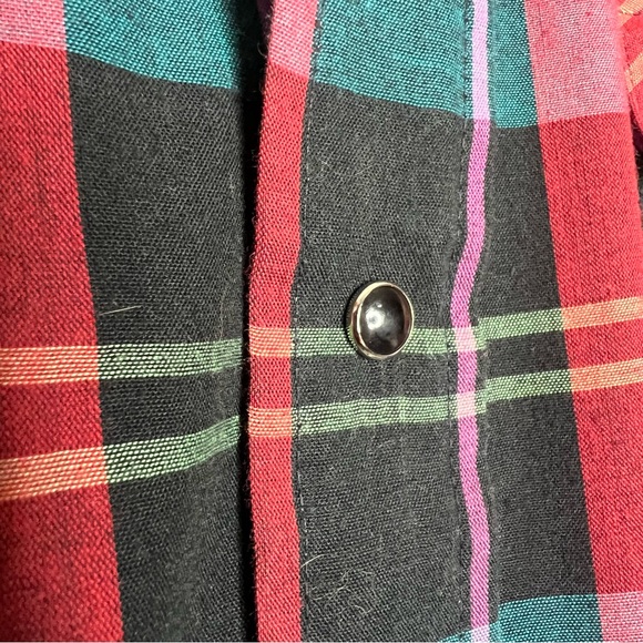 Panhandle Slim Western Pearl Snap Plaid Vintage Long Sleeve Mens Shirt 17 X 35 - Picture 2 of 9